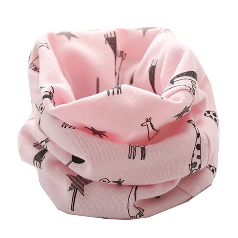 deer pink Хлопковый детский шарф, зимний теплый детский шарф, детский шарф для девочек и мальчиков с круглым вырезом, теплый детский шарф с воротником - Цвет: deer pink