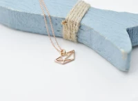 5 lucky hollow origami small sailboat navigation boat pendant chain necklace geometric sailor beach collarbone necklace jewelry