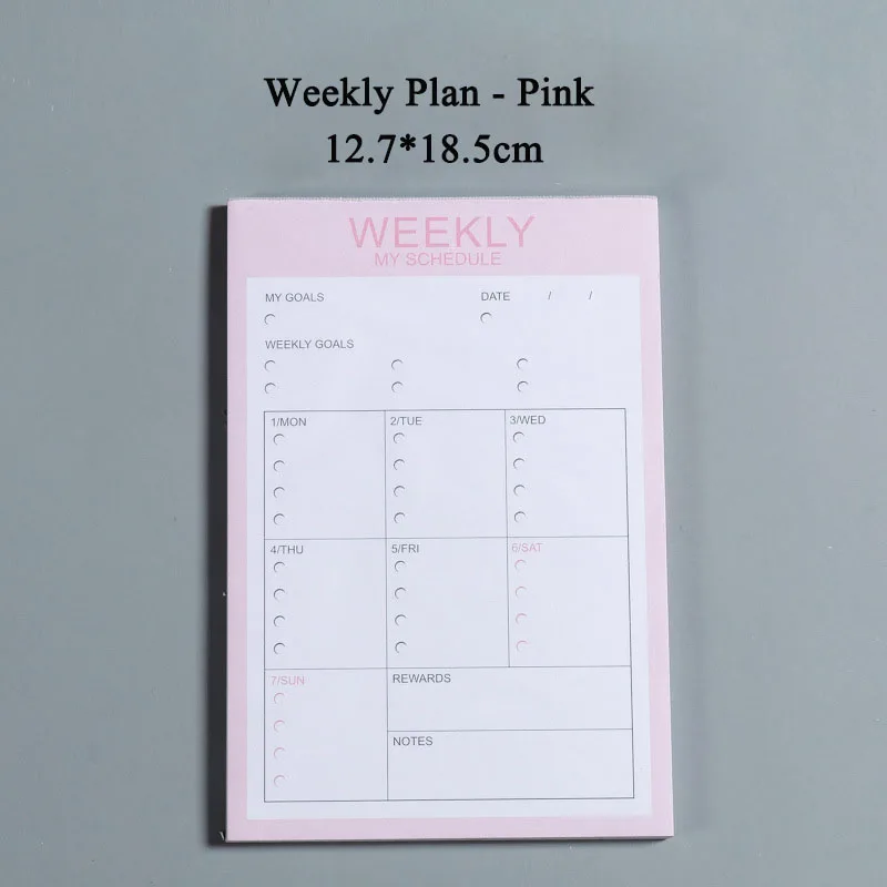 Week Pink EZONE A4 блокнот с ежемесячным планированием, еженедельный блокнот с планировкой, настольный блокнот для планирования расписания, простой стильный клейкий блокнот для заметок, офисные канцелярские принадлежности - Цвет: Week Pink