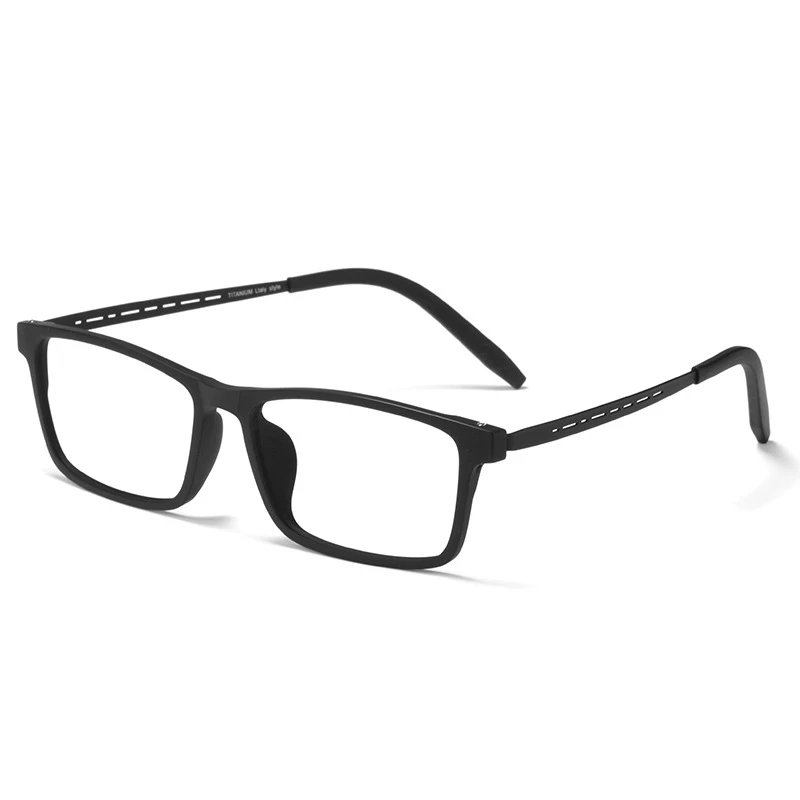 YIMARUILI Ultra-light Fashion Flexible TR90 Square Eyeglasses Frame Pure Titanium Optical Prescription Glasses Frame Men 8822T