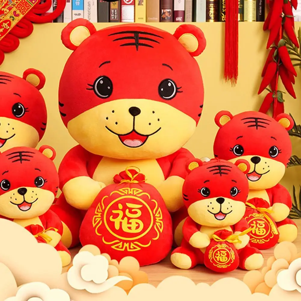 

2022 Новогодняя плюшевая игрушка тигр, детская игрушка, кукла с животными, тигр Тан, костюм в китайском стиле, талисман тигра, мягкая игрушка, п...