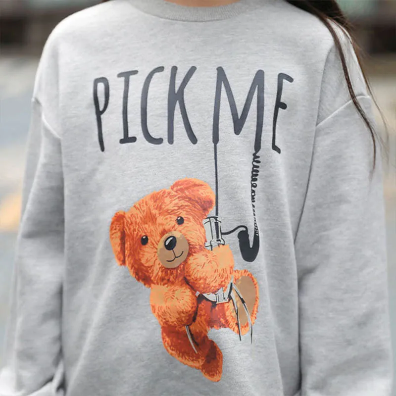 

Girls Autumn Round Neck Cartoon Sweater Children Casual Pants Two-Piece Set Kids Tops Trousers Teenage Sweatshirt Jacket Outfit