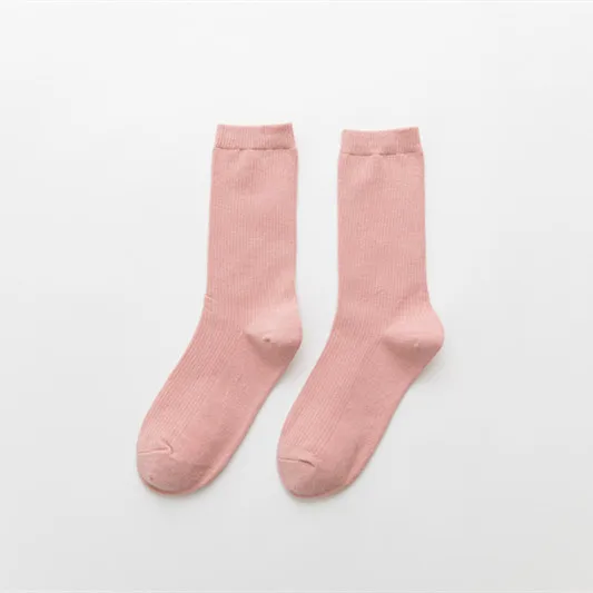 

2021 New Women's Socks Solid Socks Woman Socks Harajuku Colorful Socks Cute Fashion Purple Pink Yellow White Black Color Socks
