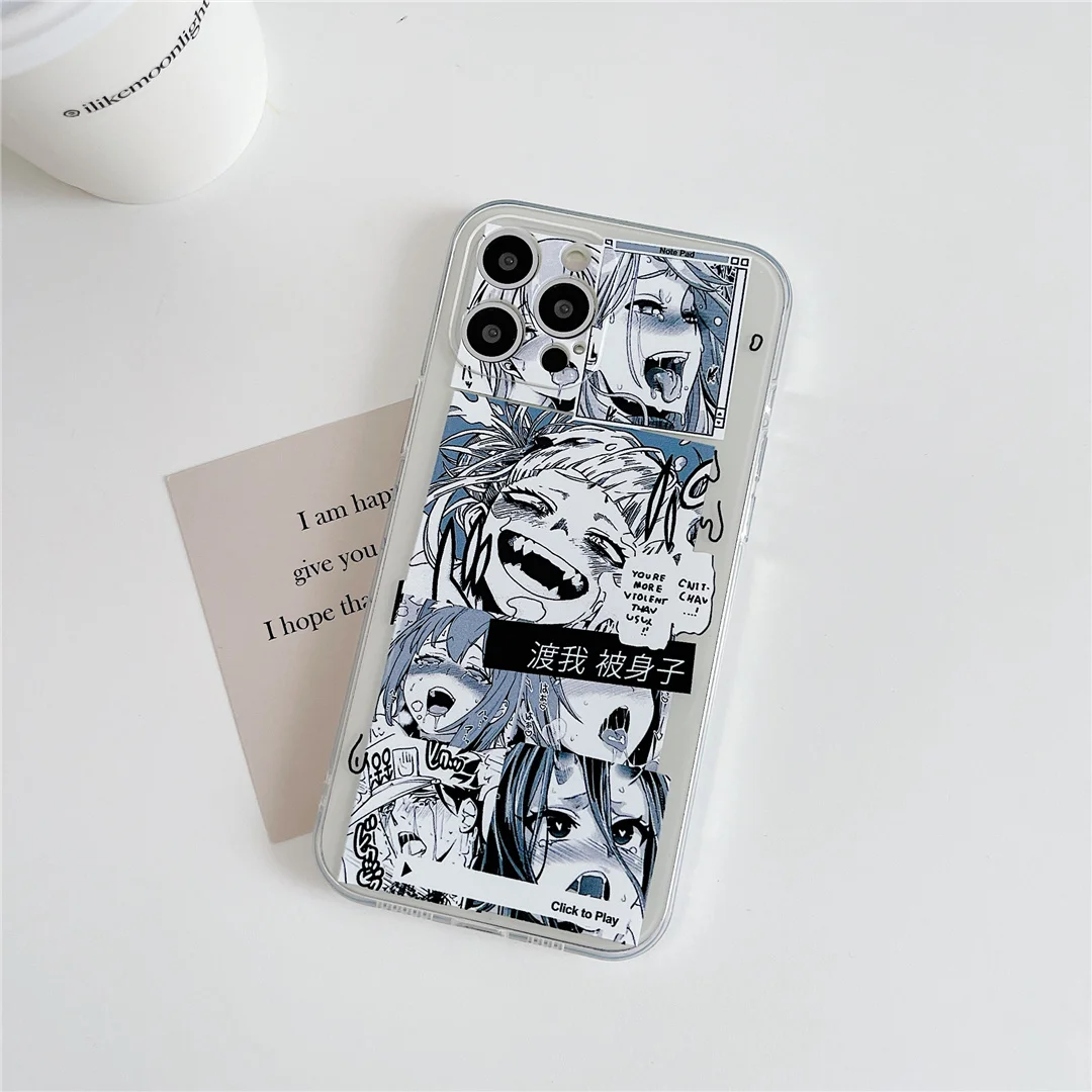 

Anime Manga Comics Girl Cute Coquettish Shy Lass Phone Case For iPhone 12 11 Pro X XS Max XR 7 8 Plus phone Cover