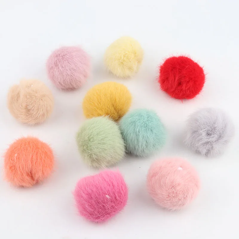 Помпопоны из кроличьего меха 35 мм/10 шт. искусственные помпоны разных цветов для