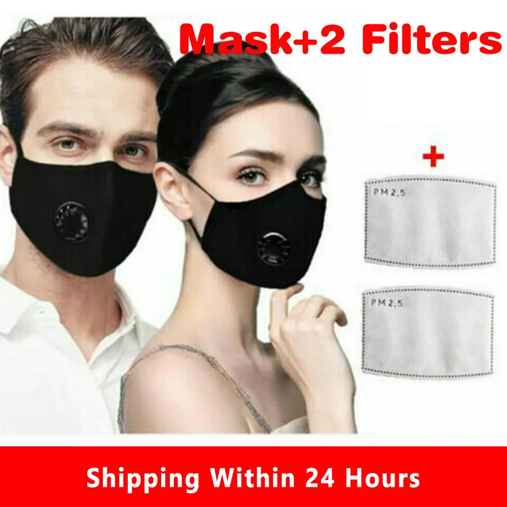 2 шт./3 шт./4 шт. Респиратор маска с дыхательным клапаном моющаяся хлопковая