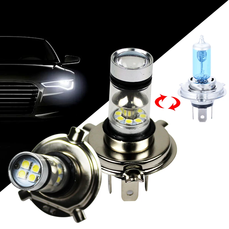 1 шт. светодиодные противотуманные фары для автомобилей Ligth 1000LM H 4 7 12V 6500k белые