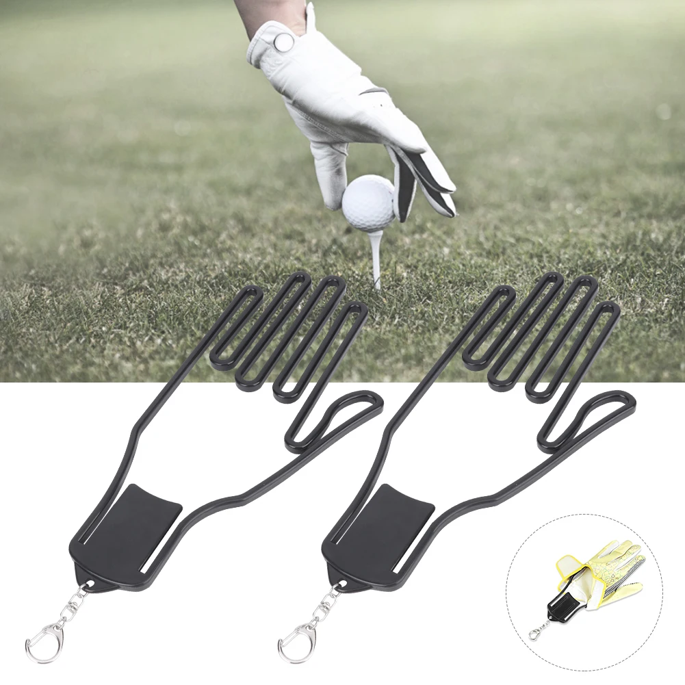 2Pcs Golf Glove Plastic Support Stretcher Bracket Rack Hanger Tool Accessory Supply Black | Gloves