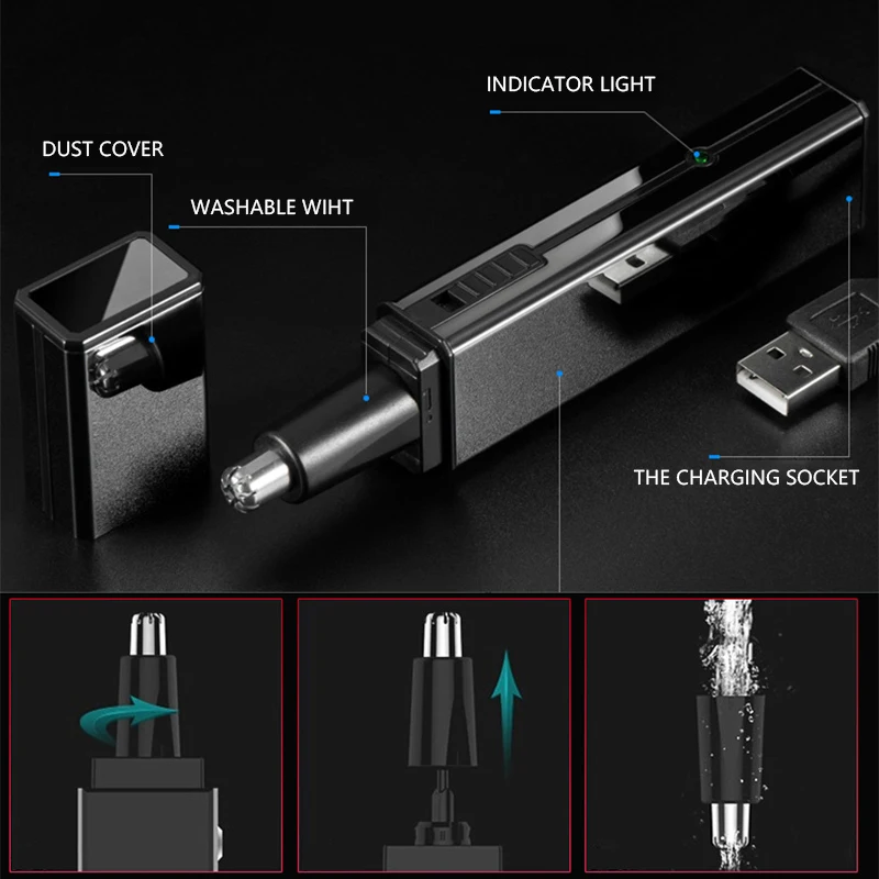 Перезаряжаемый триммер для волос в носу 4 1 портативный Электрический бритья