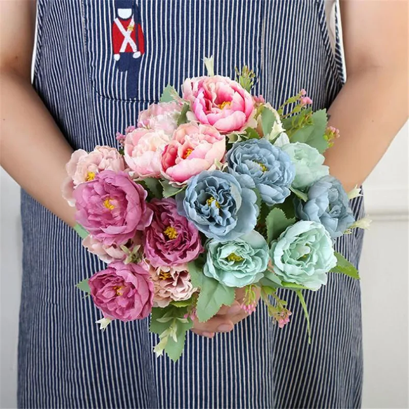 7 шт. поддельные Весна пион (6 головок/связка) 11 81 &quotДлина моделирования круглый