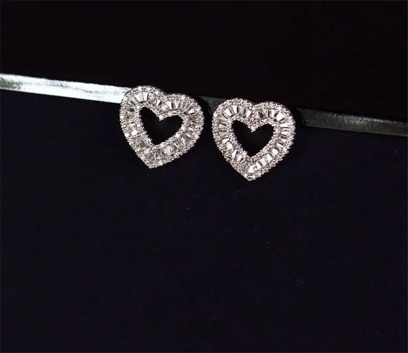 

Big Heart shape Lab Diamond Stud Earring 925 sterling silver Engagement Wedding Earrings for Women Bridal Charm Party Jewelry