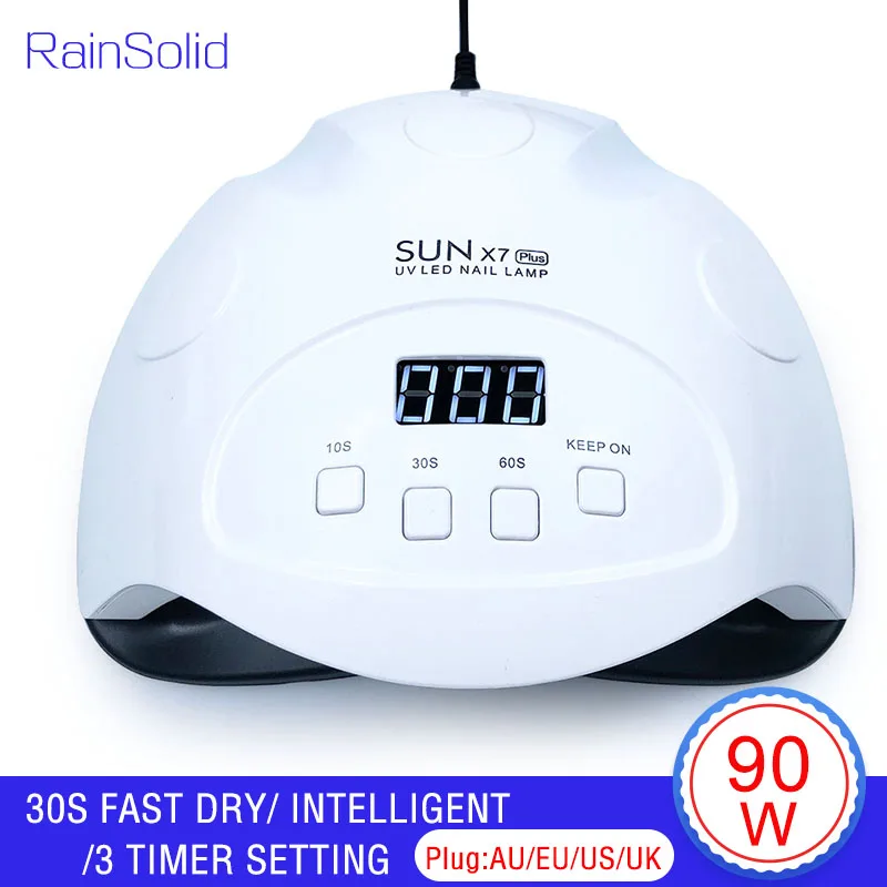 RainSolid 90 Вт SUNX7 УФ светодиодная лампа для сушки ногтей всех типов геля 42 светодиода