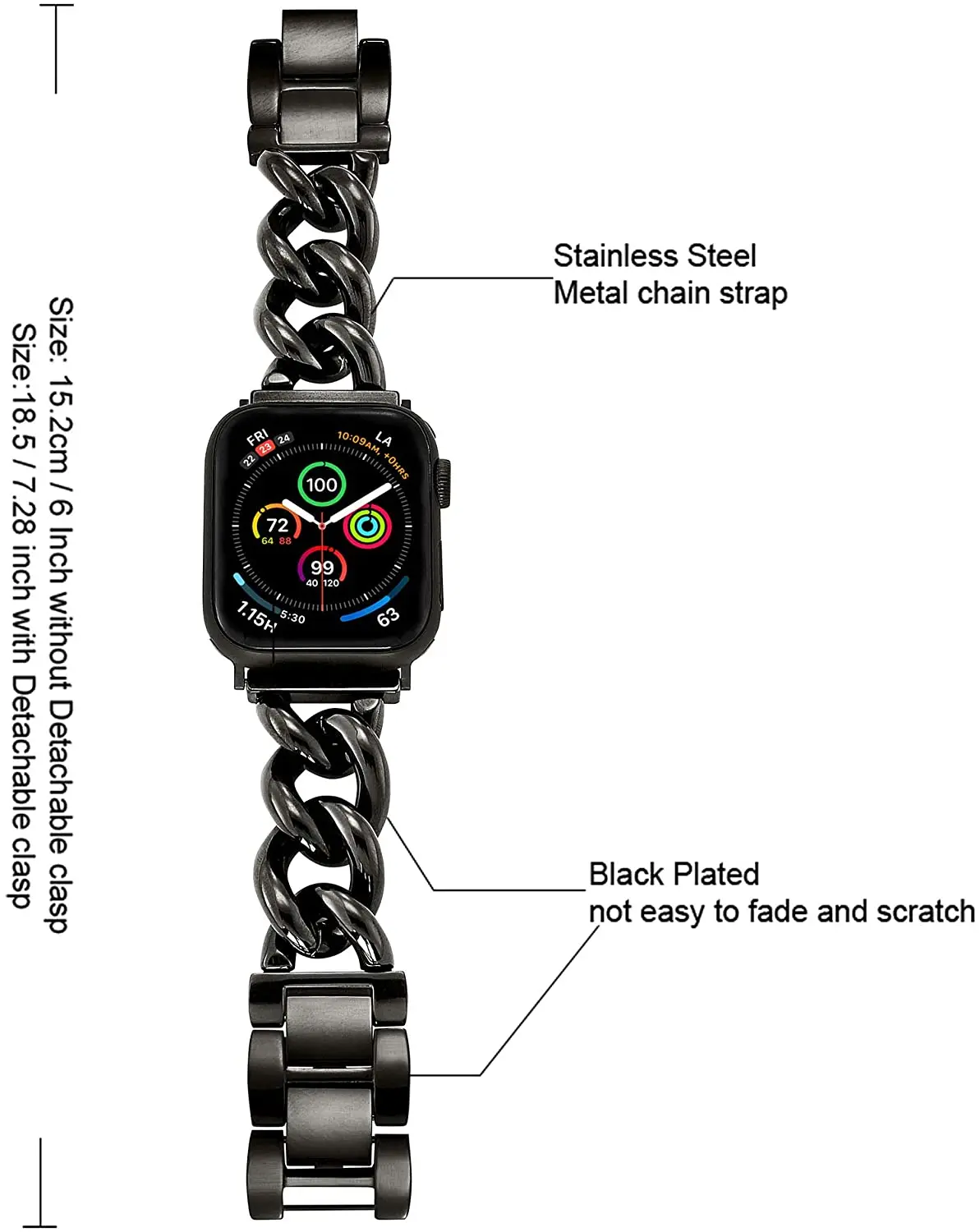 Ремешок для часов Apple Watch Band 40 мм 44 металлический браслет из нержавеющей стали в