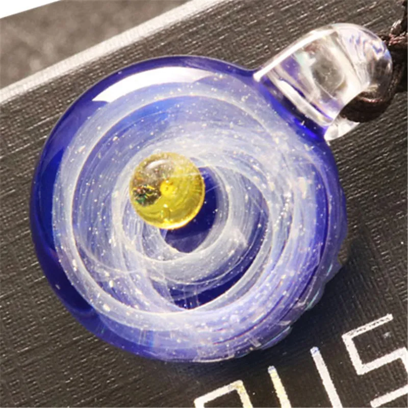 

Galaxy planets bead necklace for women handmade gift rope chain necklace women universe nebula pendant necklace summer
