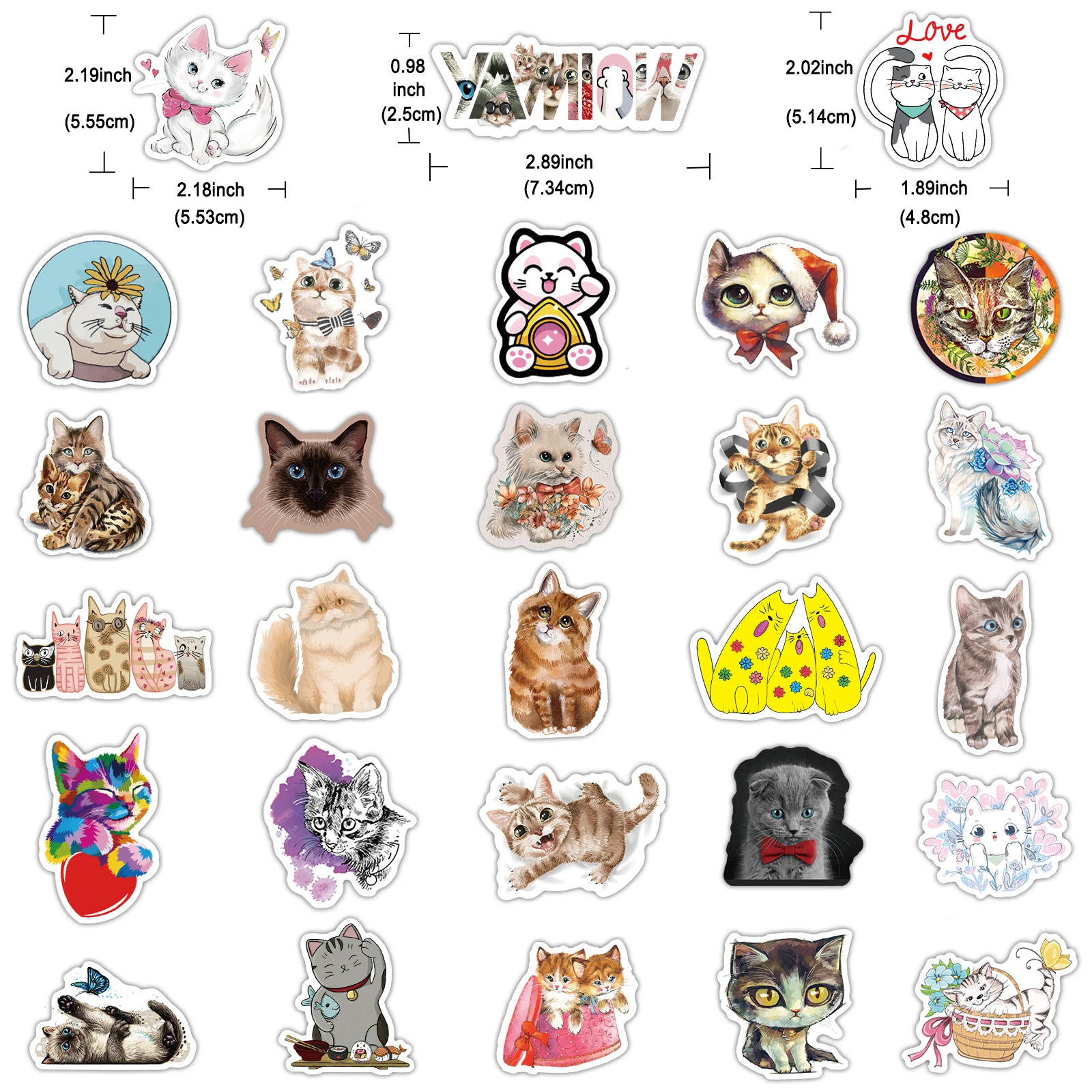 

Wholesale 160 Pcs Cute Cat Stickers Animal Anime Sticker for Kids Laptop Bicycle Skateboard Scrapbooking Car Guitar Pack Decal