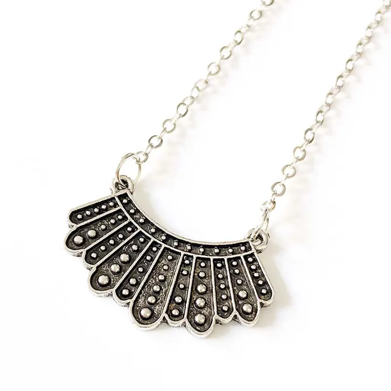 

RBG Dissent Collar Pendant Necklace for Women Charms Necklaces Jewelry Gifts for Fans of Ruth Bader Ginsburg