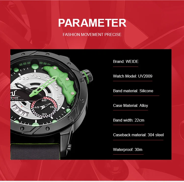 Часы наручные WEIDE мужские кварцевые Многофункциональные люксовые брендовые