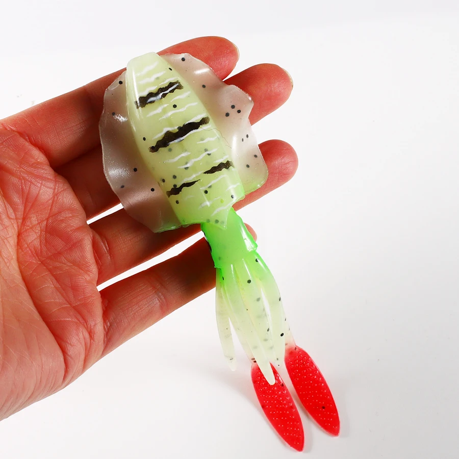 15 см/20 г световой УФ крючки для кальмара мягкий осьминог Рыбалка приманка морской