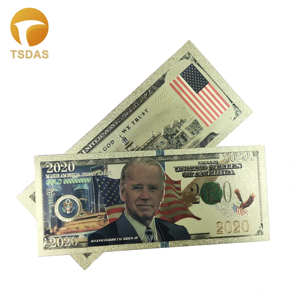 

2020 Potential New President Joe Biden Election Gold Banknote We Trust In Gold US Dollar Bills Collection and Fans Gifts