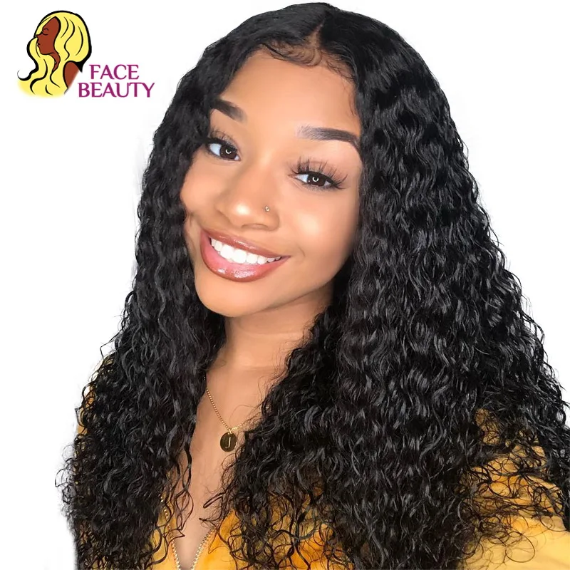 Парик с глубокой волной без клея 13x6 парик из человеческих волос на сетке спереди