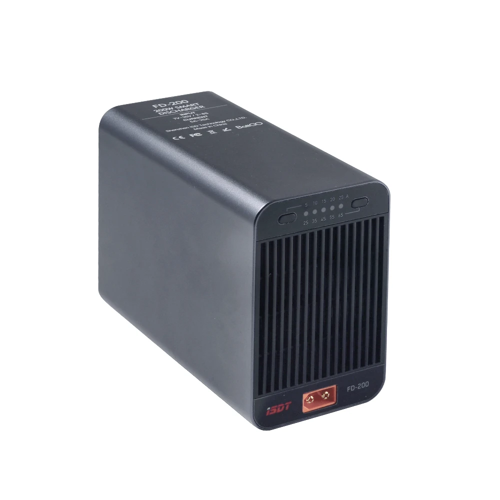 Puerto de descarga externo inteligente ISDT FD200, descargador inteligente compatible con 2s-8s, corriente de bater&iacute;a 5A 10A 15A 20A 25A, 200W-1