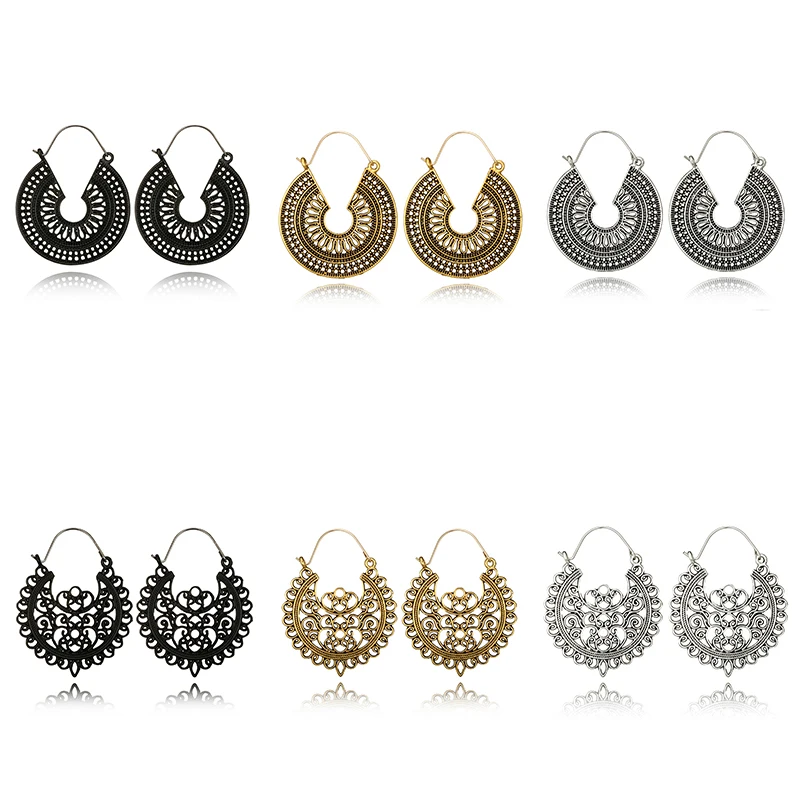 Docona марочные полый цветок свисающие серьги для женщин Подвески в виде