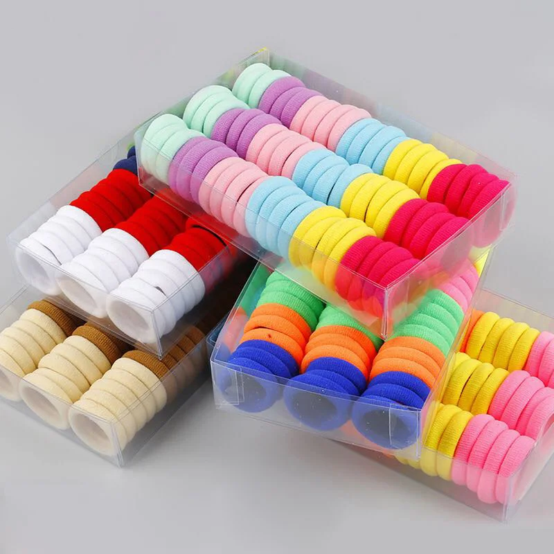 

50/100Pcs Diameter 35MM Elastic Hair Scrunchie Bands Women Girl Cloth Rope Hairband Ponytail Holders Scrunchies Hair Accessories