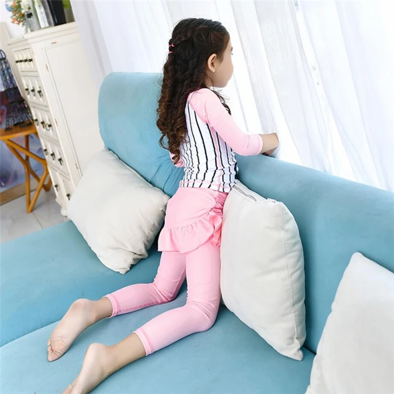 

2022 New Cute Girls muslim swimwear skirted beach bathing suit islamic kids beachwear two piece swimsuit full body coverage