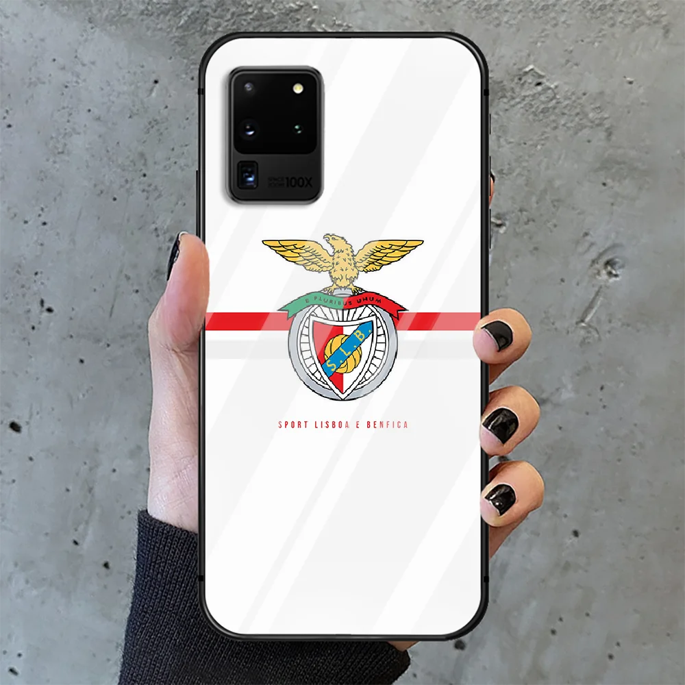 

Portugal football Benfica Phone Tempered Glass Case Cover For Samsung Galaxy S Note 5 6 9 10 10E 20 21 FE Plus Uitra Back