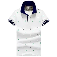 summer short sleeve polo shirts men print tops slim fit streetwear breathable casual business mens golf shirts male clothing