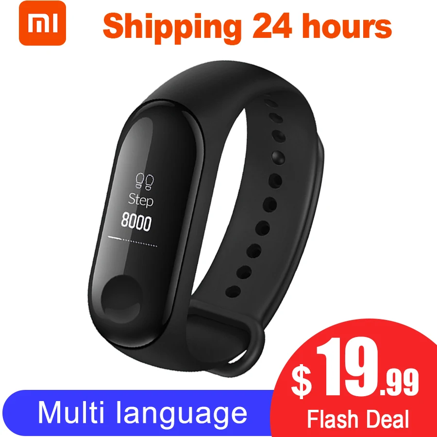 В наличии Xiao mi Band 3 band фитнес трекер монитор сердечного ритма 0 78 ''OLED дисплей