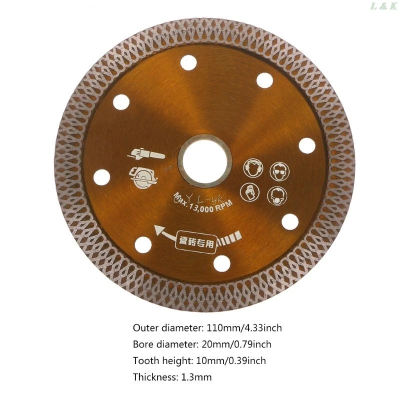 

Hot Pressed Sintered Diamond Saws Blade Mesh Turbo Cutting Disc For Granite Marble Tile Ceramic L29K