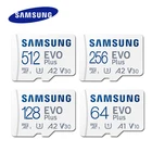 Карта памяти MicroSD SAMSUNG EVO Plus, 512 ГБ, 256 ГБ, 128 ГБ, A2, V30, U3, 130, МБс., C10, U1, TF-карта, 64 ГБ, V10, A1