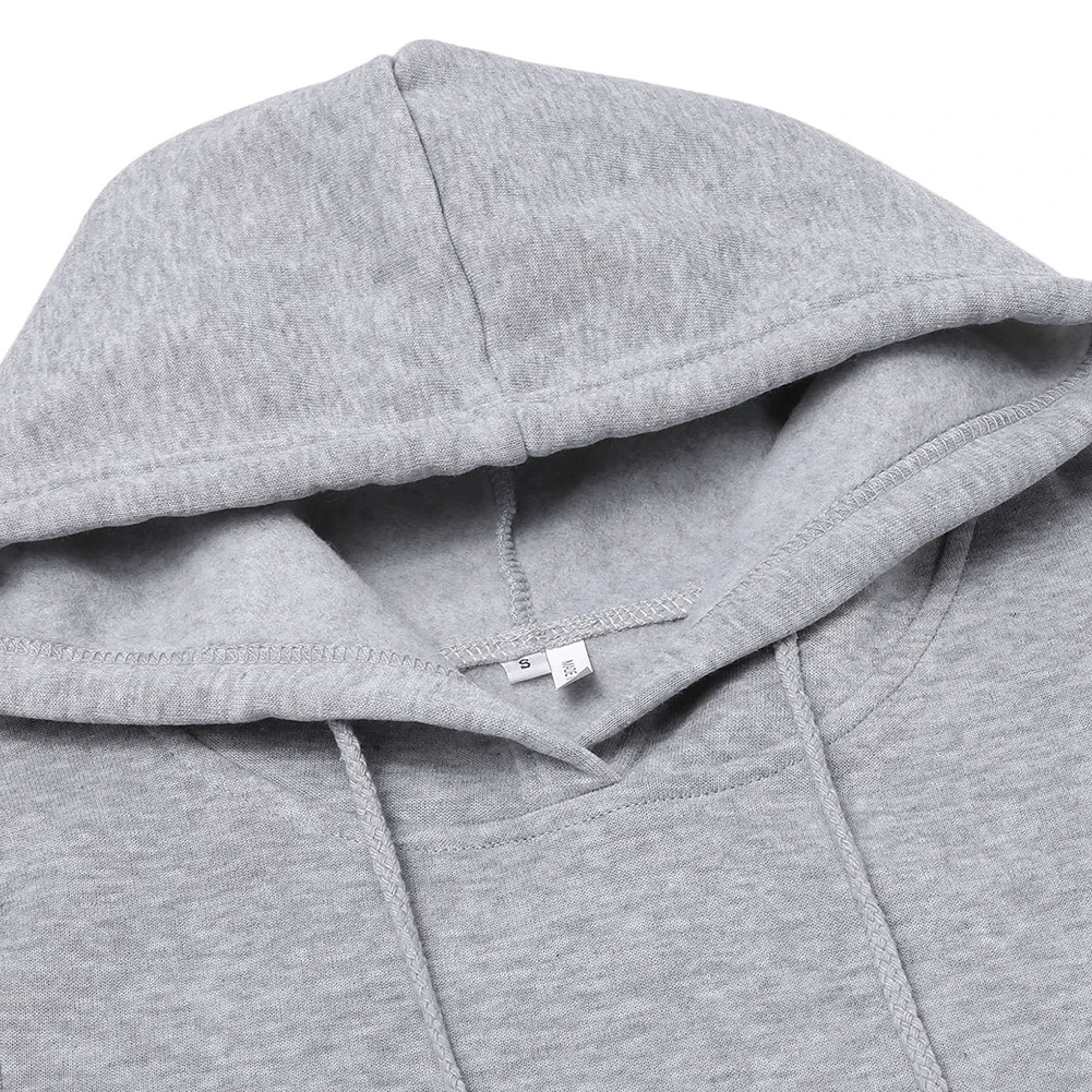 

Long Women dress Autumn Winter Warm Pocket Solid Color Sweatshirt Pullover Hoodie Dress Casual Simple Oversizes Sweatshirts