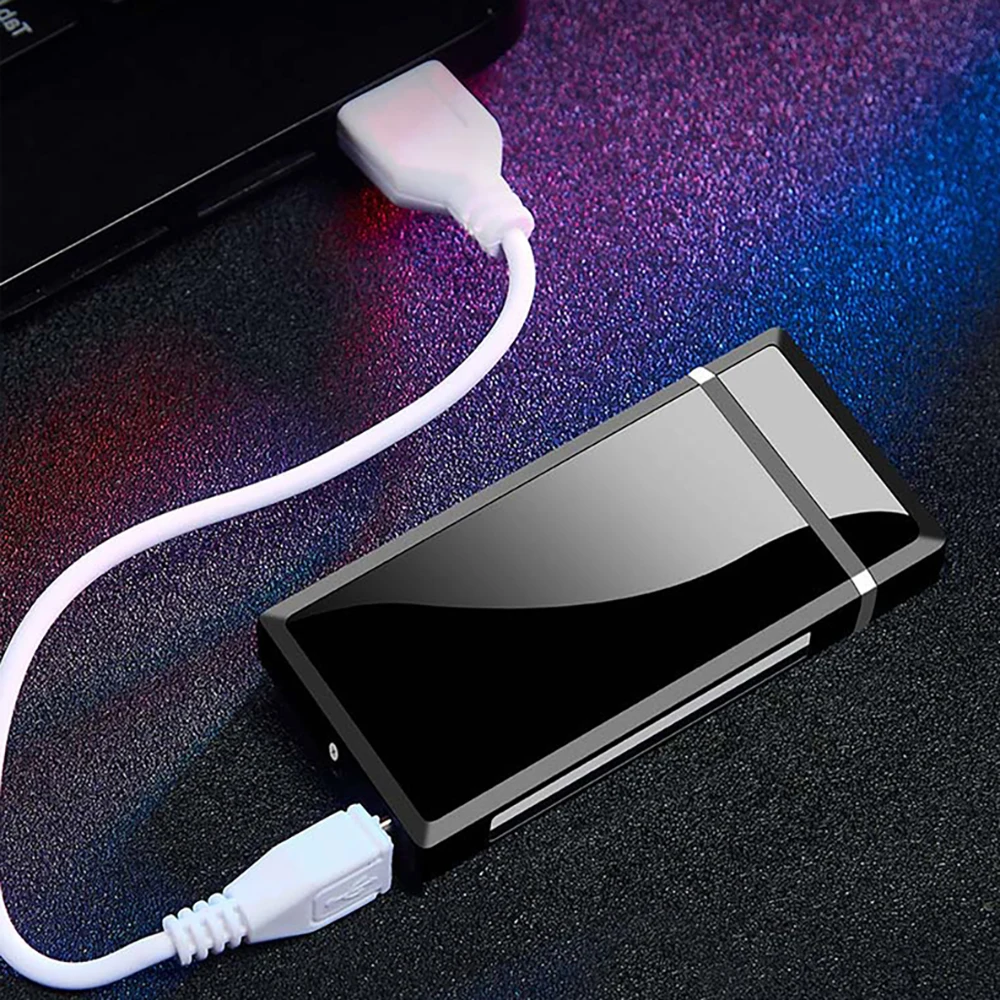 Dual Arc Plasma Lighter Electric USB Windproof Flameless Cigarette LED Power Display Rechargeable Gadget For Men | Дом и сад