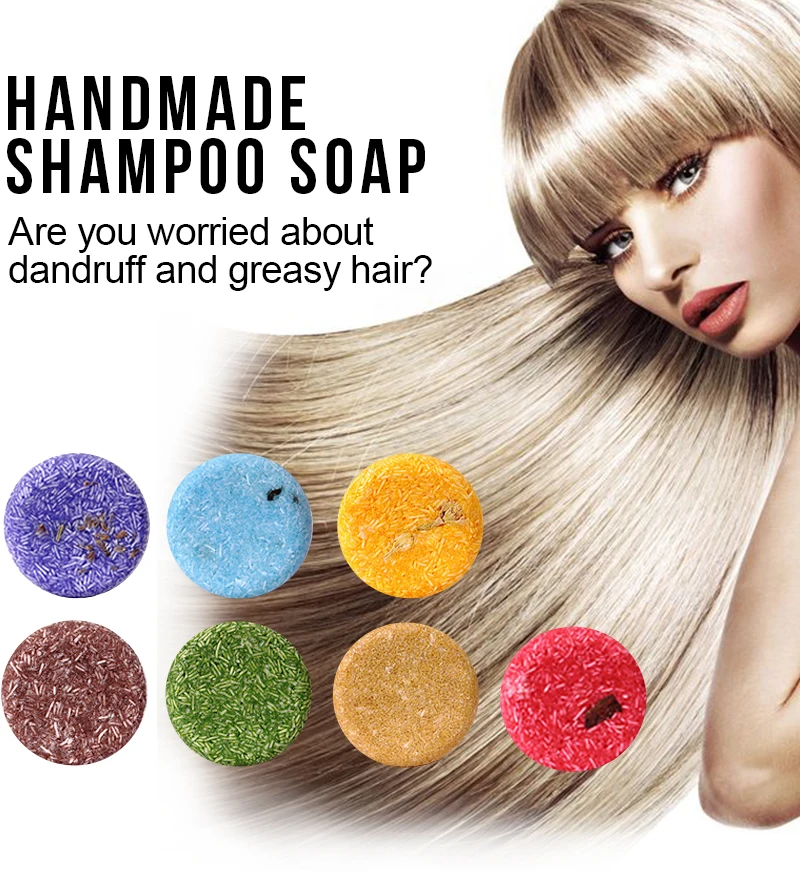 

7 types PURC Organic shampoo soap Vegan handmade cold processed refreshing anti-dandruff hair shampoo Dry Shampoo Soap Hair Care