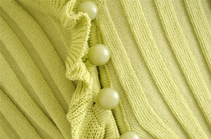 Chu Sau beauty Autumn Winter Sweet Chic 2 Colours Knitted Sweater Women Casual V-neck Single Breasted Good Elasticity Cardigans