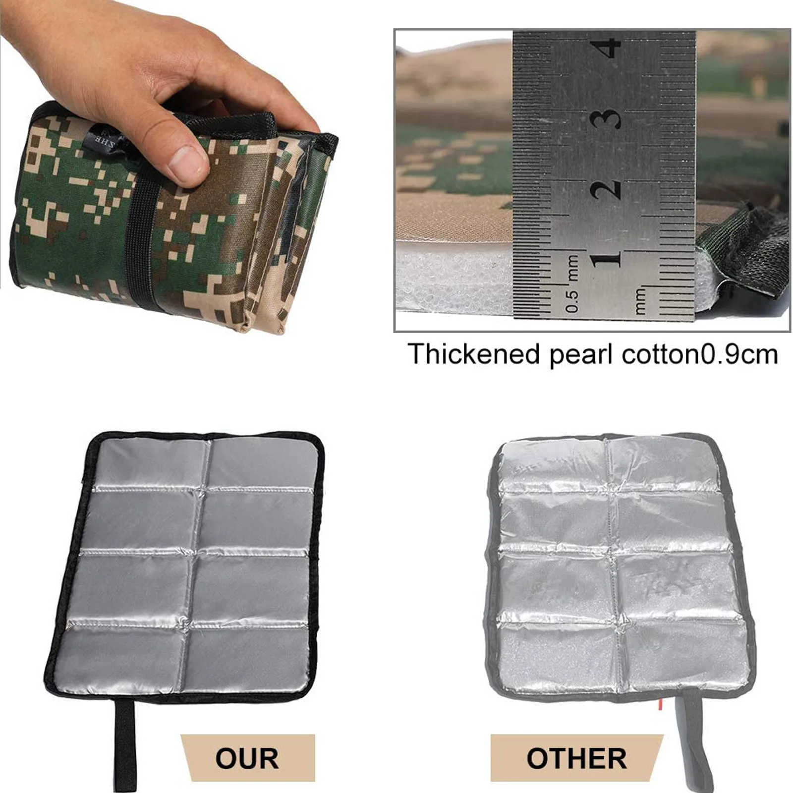

2PC Picnic Mat Outdoor Foldable Seat Mat Portable Waterproof Seat Pad Oxford Cloth Fold Cool Cushion Chair Picnic Beach Pad