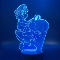 3d super mario colorful led night light touch remote control desk lamp mario animation game figure light kids birthday gift toy