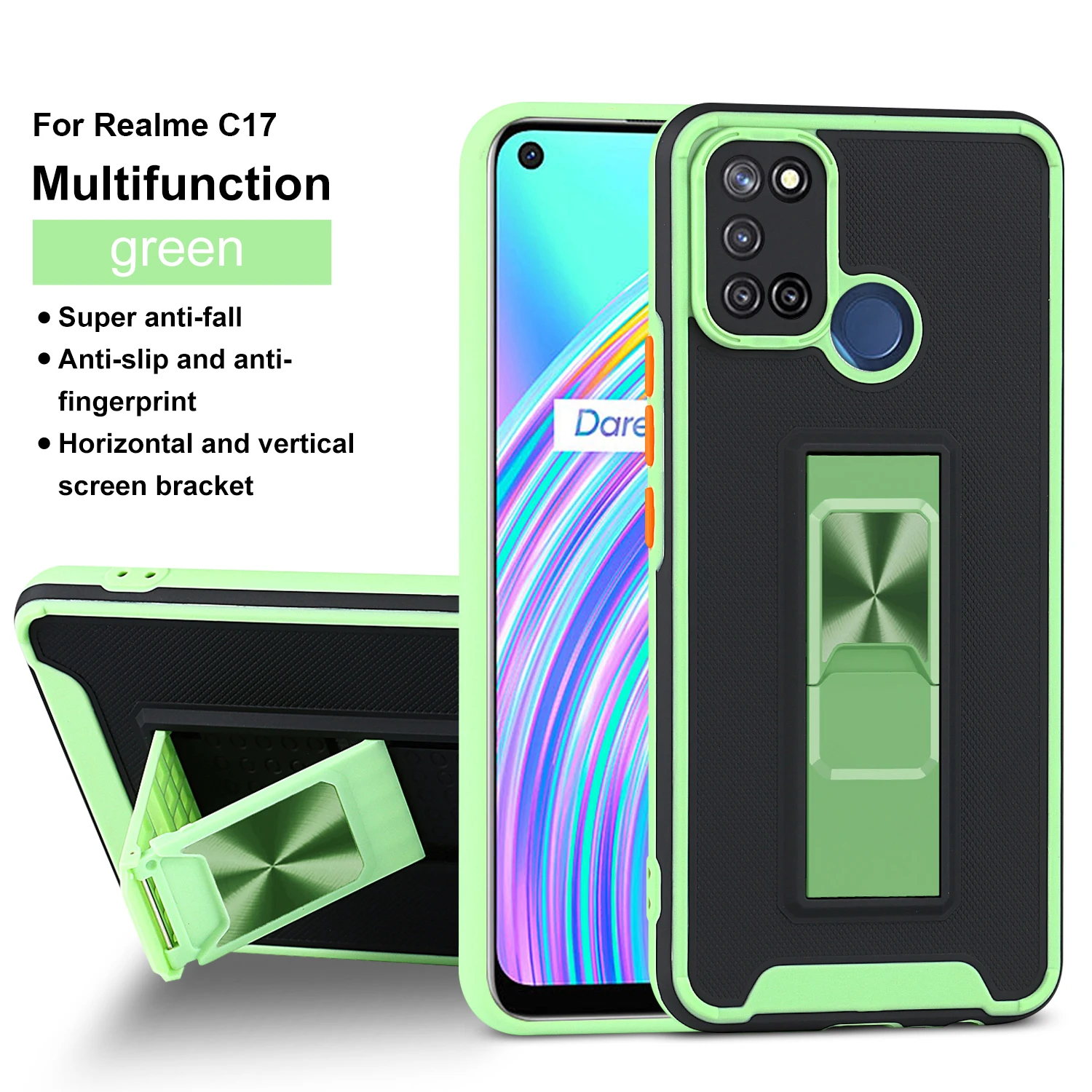 

Armor Shockproof Phone Case For OPPO Realme C15 C12 C25 C20 C20A C11 C21 C17 Narzo 20 30A 10 Pro 2021 Magnetic Kickstand Cover