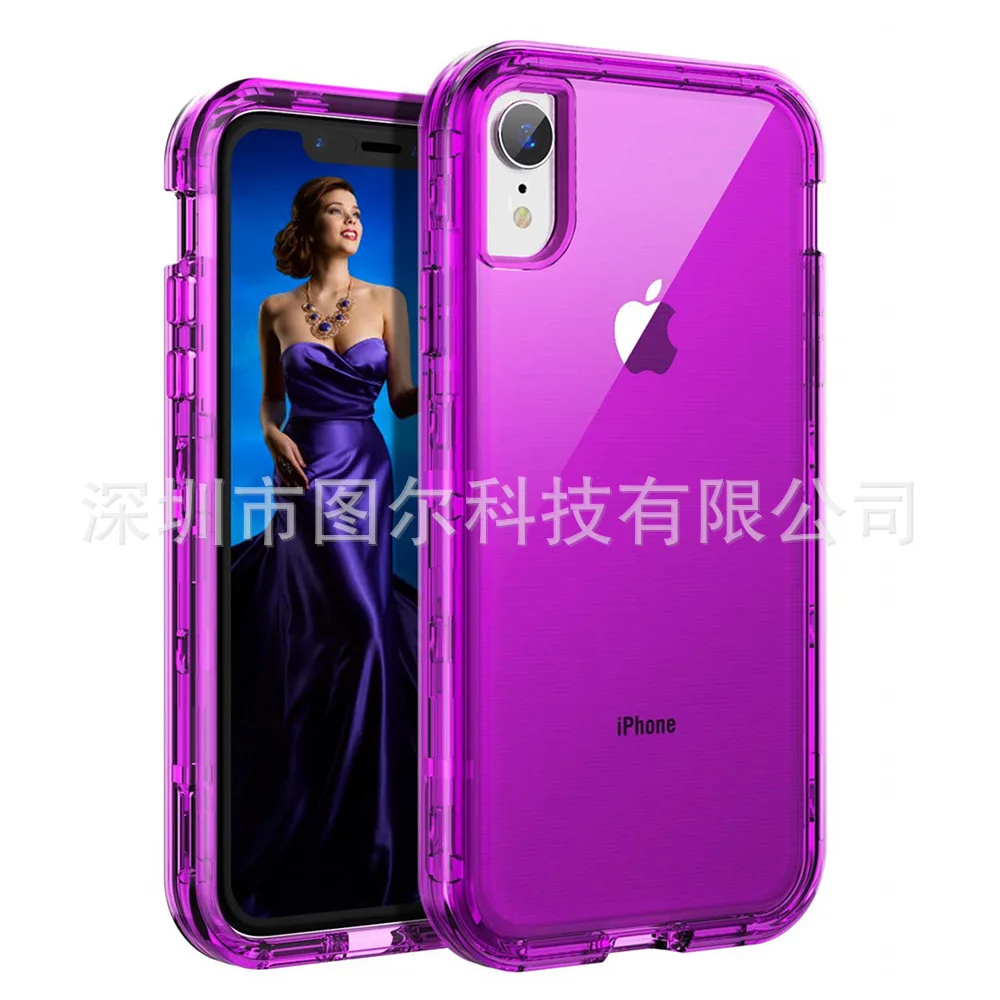 IPhone XR чехол для телефона прозрачный три в одном ударопрочный защитный чехол Xs MAX применимо 6 S 7-8 Plus