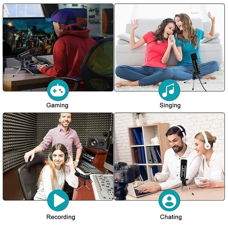 Конденсаторный микрофон компьютер USB подставка для игр подкастов чаты видео Youtube