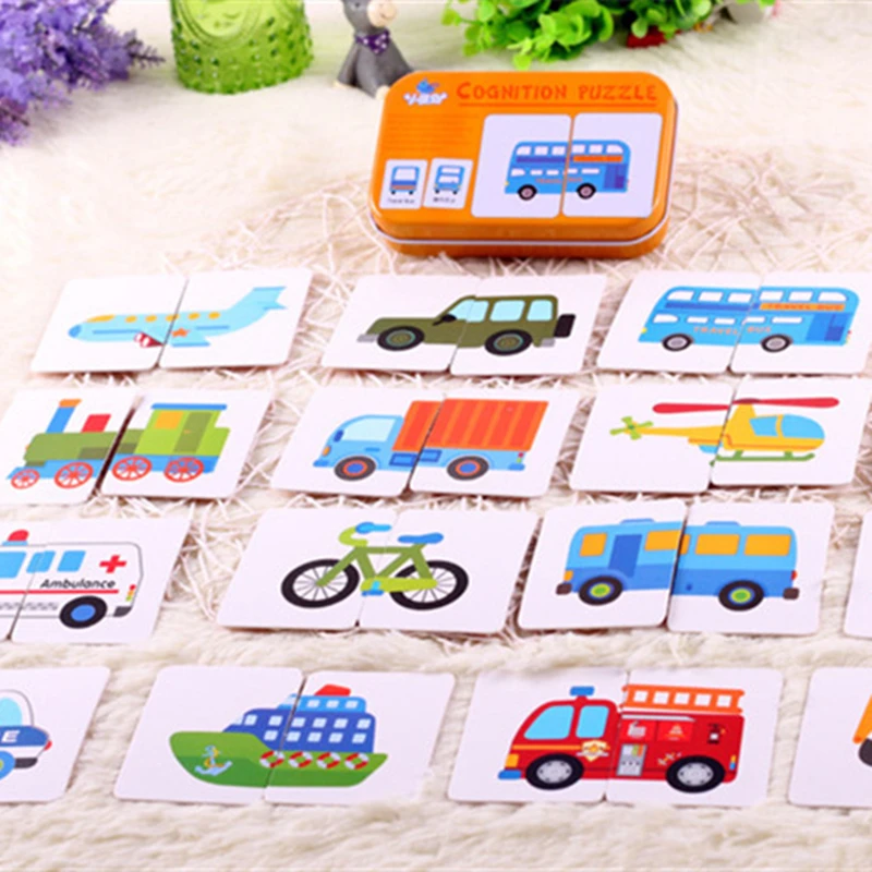 Железная коробка познавательные игрушки подходящая игра Когнитивная карта