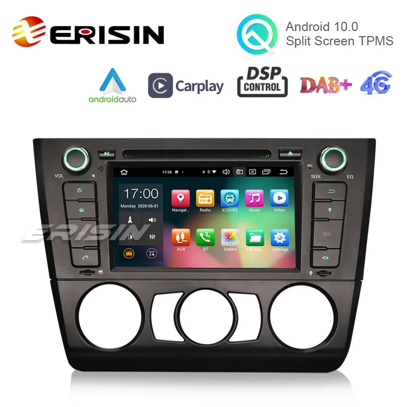 Erisin ES8140B 7 &quotPX5 64GB Android 10 0 автомобильный DVD CarPlay &amp Auto GPS 4G DAB + DSP Satnav для BMW 1 Serie E81