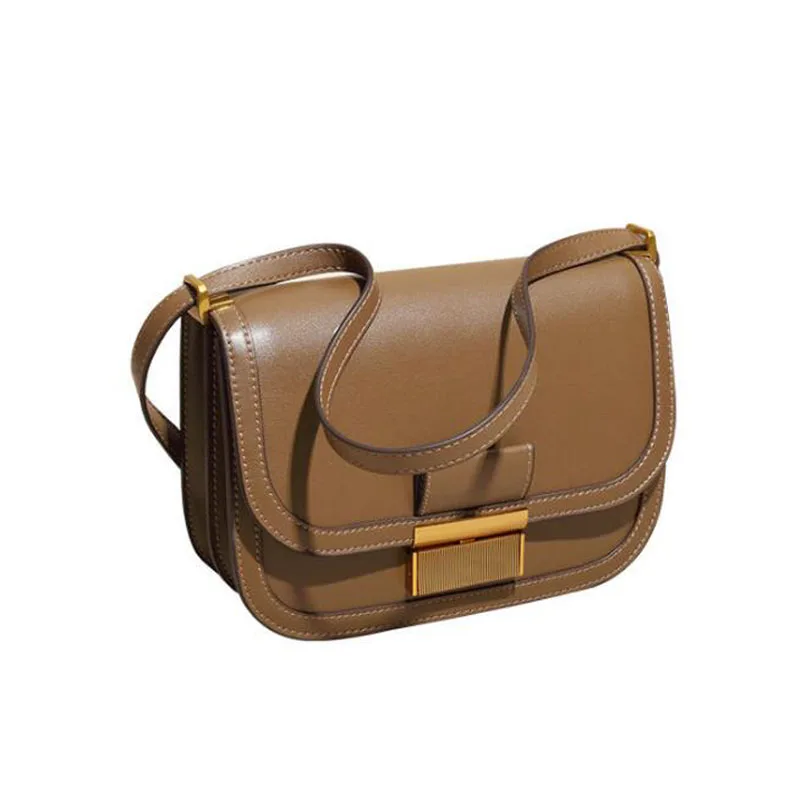 

New 2021 Real Cowhide Single Shoulder handbag famous brand fashion simple small square bag high quality underarm messenger bag