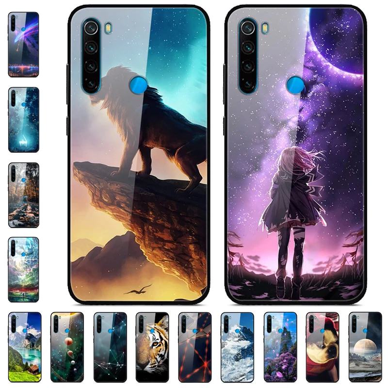 Для Xiaomi Redmi Note 8 T чехол из закаленного стекла жесткий чехол для телефона для Xiaomi Redmi Note 8 T Задняя крышка Redmi Note8T 8 T мягкий бампер