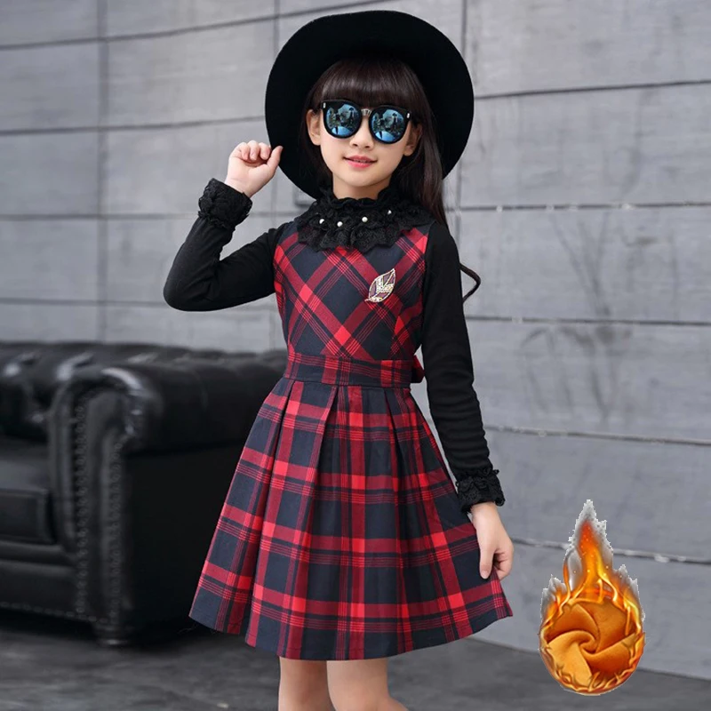 Флисовое платье-пачка с длинным рукавом на осень/зиму для девочек 3 4 6 8 лет |