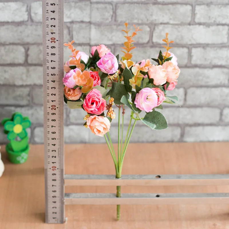 Европейские искусственные цветы 21 головка бриллиантовая Роза свадебное