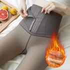 Женские зимние эластичные леггинсы с высокой талией, бархатные плотные теплые колготки с высокой талией, 2021