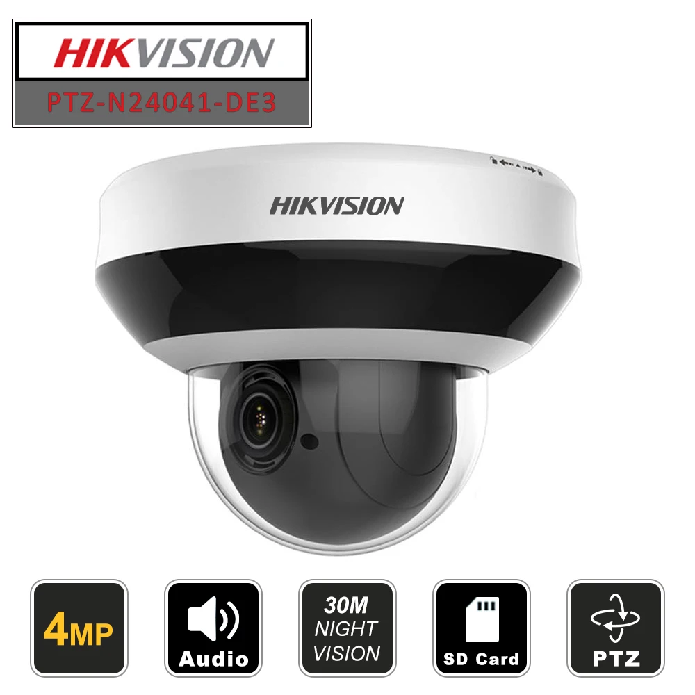 Hikvision PTZ IP камера PTZ-N2404I-DE3 OEM HIK 4MP 4X Zoom 2,8-12 мм объектив сети Видеонаблюдения POE купольная камера видеонаблюдения Аудио